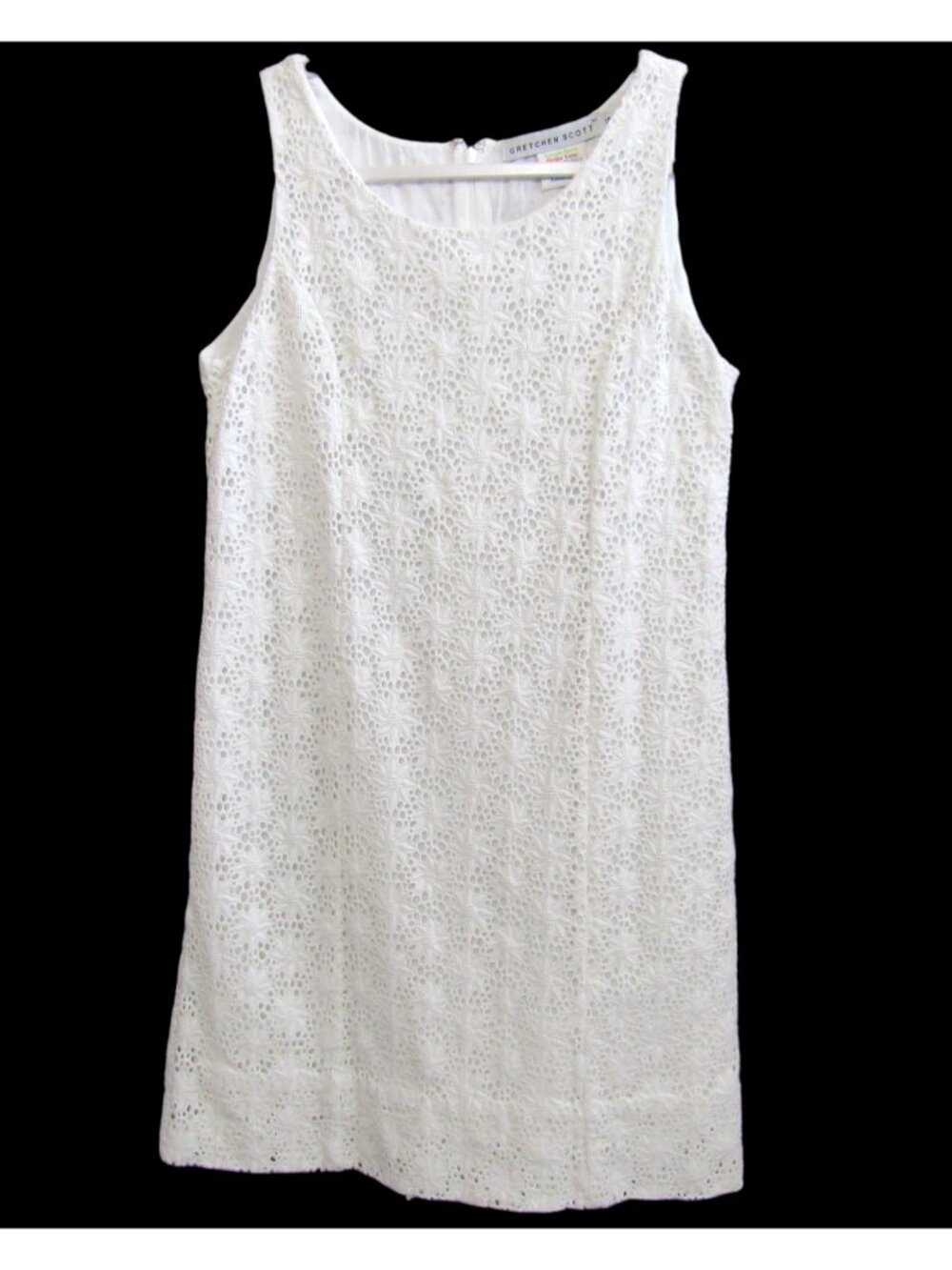 Gretchen Scott White Lace Daisy Dress Womens Size S Lined Cotton Resort Cottage